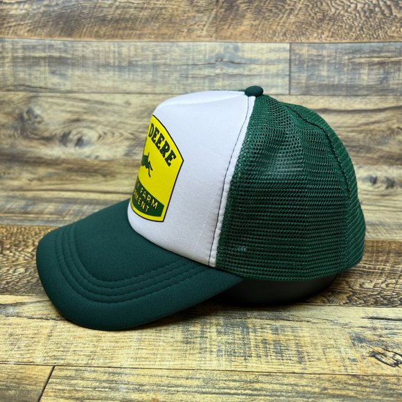 John Deere Mens Trucker Hat Green Snapback Tractor Farming Original Logo Cap - Picture 4 of 8